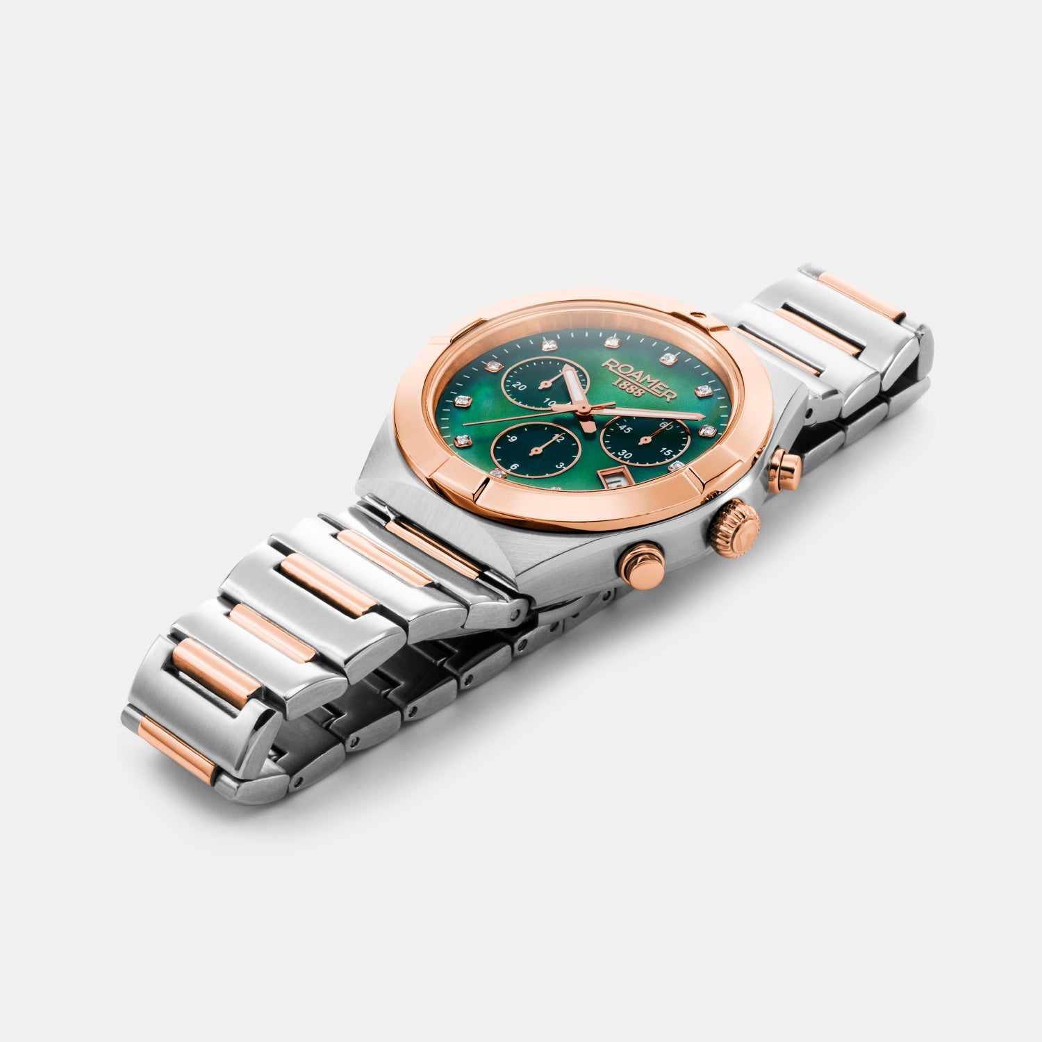 Eos Women Quartz Green Mother Of Pearl Dial Chronograph Stainless Steel Watch 987837 49 70 20