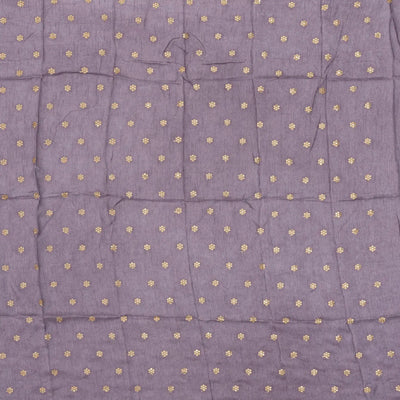 Lavender Woven Tissue Saree With Floral Print & Embroidery