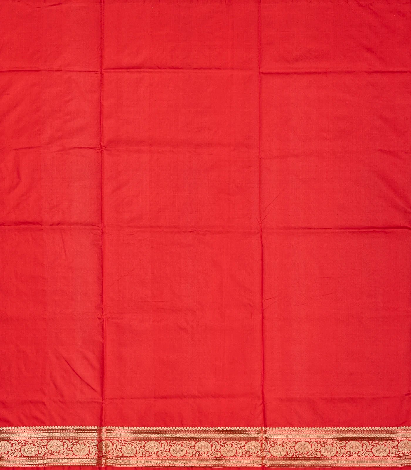 Red Banarasi Silk Saree With Floral Buttas