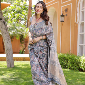 Mayuri Handblock Chanderi Saree