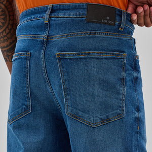 Blue Distressed Slim Fit Jeans