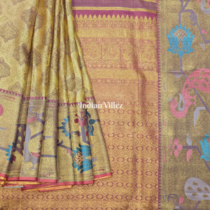 Golden Base Kanjivaram Silk Saree