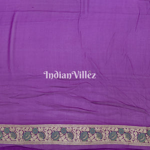 Purple Pure Banarasi Khaddi Georgette Saree
