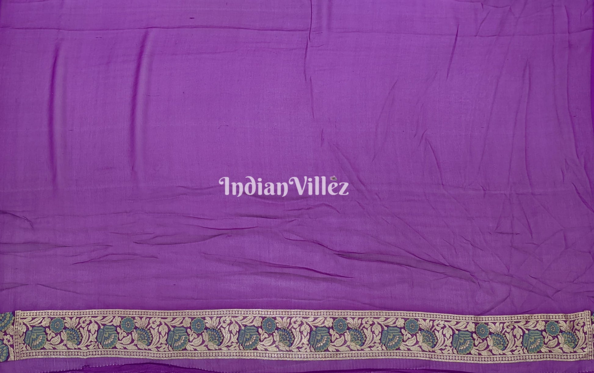 Purple Pure Banarasi Khaddi Georgette Saree