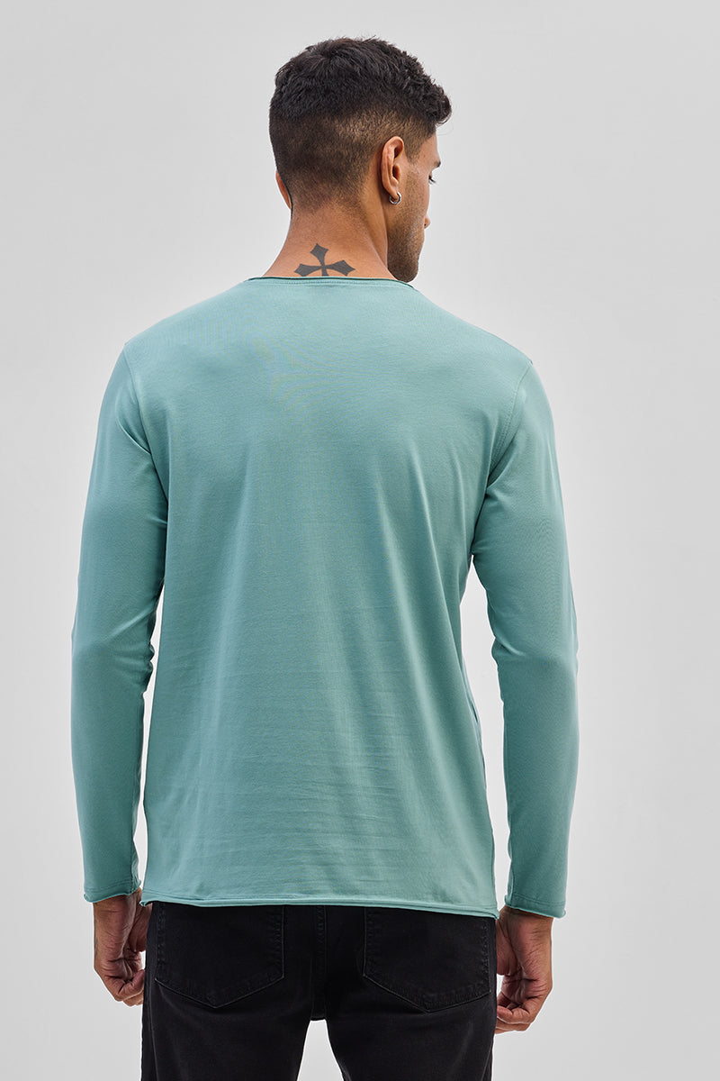 Turquoise Stretch Full Sleeve T-Shirt