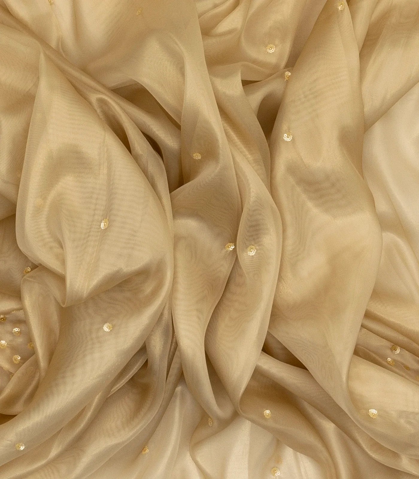 Taupe Woven Organza Saree With Sequin Embroidery