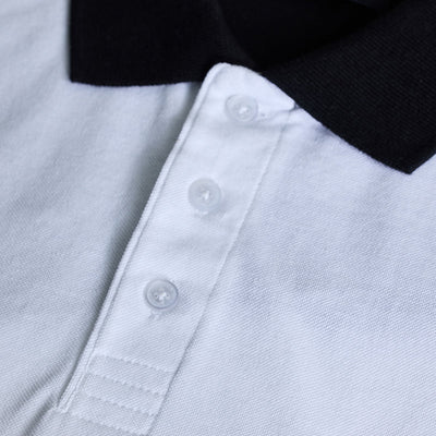 White Colourblocked Polo T-Shirt