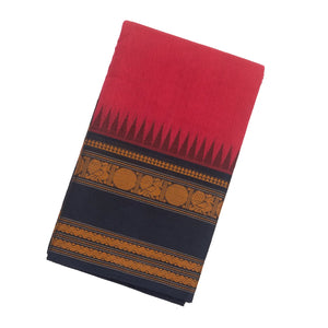 Pink Handloom Korvai Kanchi Cotton Saree With Annam Buttas