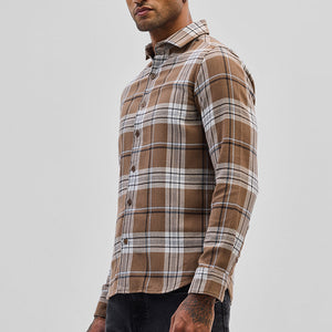 Brown Checks Slim Fit Shirt