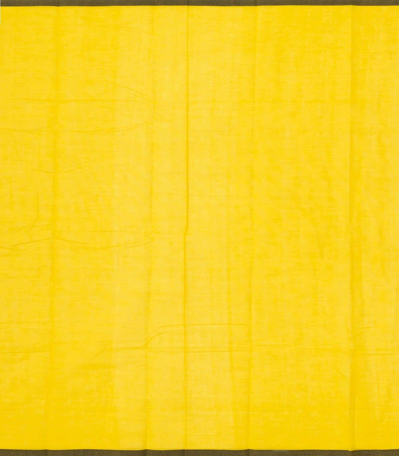 Lemon Yellow Handloom Kanchi Cotton Saree With Lotus Buttas