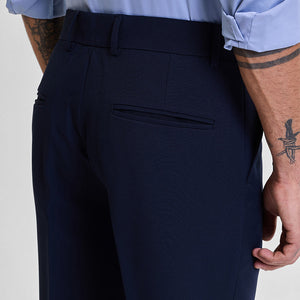 Navy Slim Fit Stretch Trousers