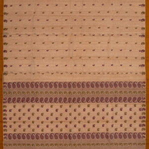 Light Brown Bengal Cotton Saree With Mango Motifs