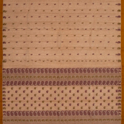Light Brown Bengal Cotton Saree With Mango Motifs