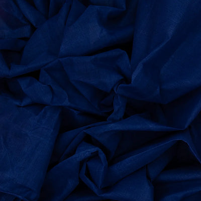 Dark Blue Bengal Cotton Saree With Red Border