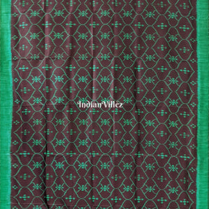 Dark Navy Blue Odisha Ikat Contemporary Silk Saree