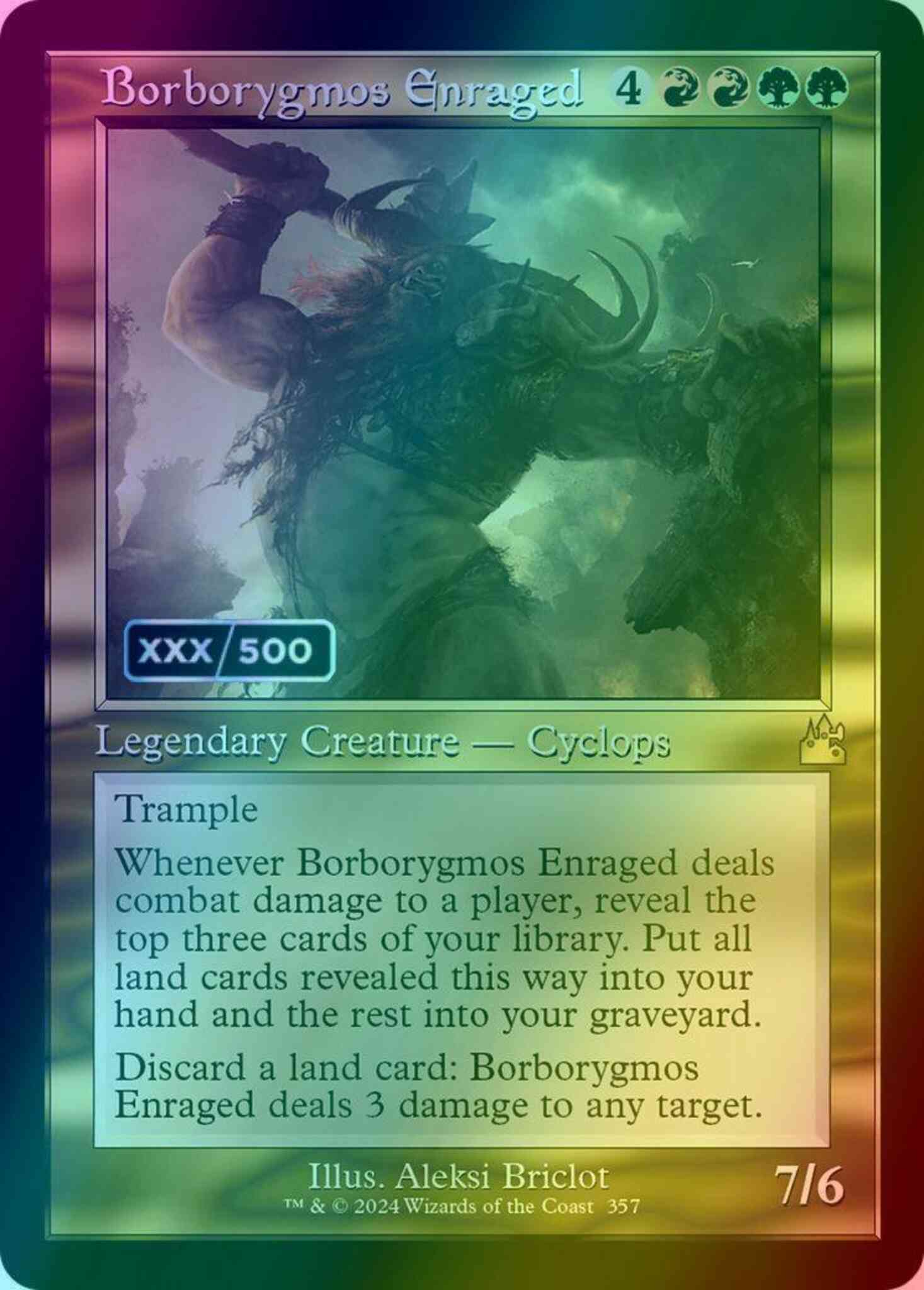 Borborygmos Enraged - Serial Numbered [357z] [Retro Frame] [Ravnica Remastered] [Foil]