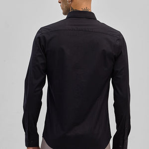 Black Stretchable Slim Fit Shirt