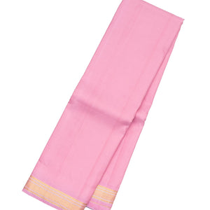 Bubblegum Pink Handloom Kanchipuram Silk Saree With Contrast Pallu