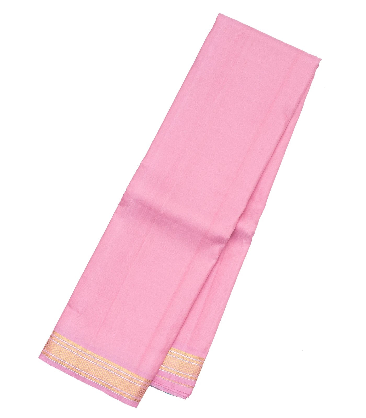 Bubblegum Pink Handloom Kanchipuram Silk Saree With Contrast Pallu
