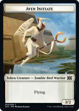 Aven Initiate Token (04) // Worm Token (20) [Double Masters 2022: Tokens] [Non-Foil]
