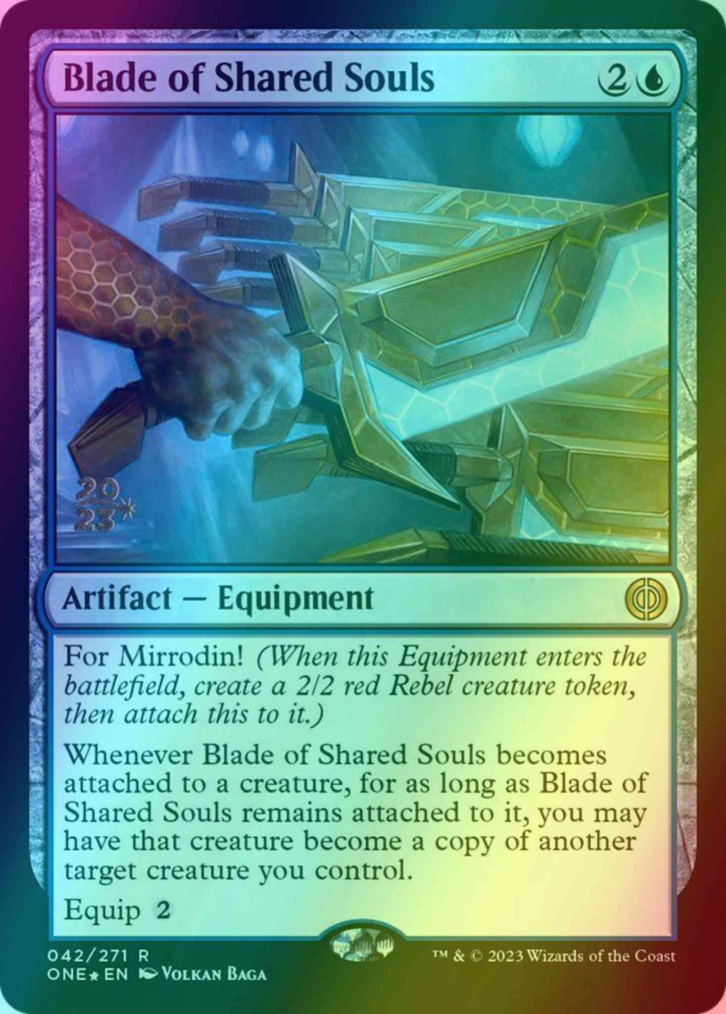 Blade of Shared Souls [42s] [Prerelease] [Phyrexia: All Will Be One: Promos] [Foil]