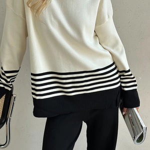 Ariana Striped Premium Winter Coord Set - Tracksuit