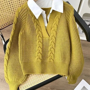 Siya Statement Tops with Attached Sweater
