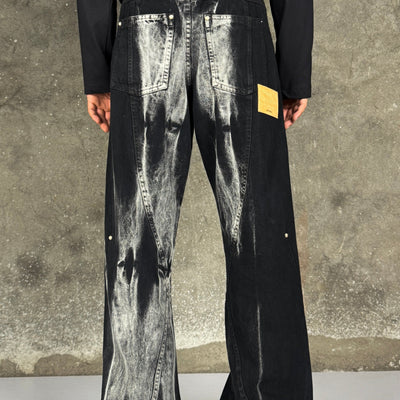 Waves Panelled-Shibori Black