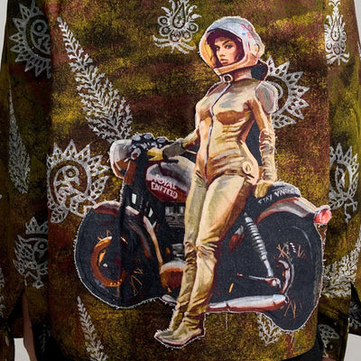 F A R A K | BIKER HANDMADE JACKET { BROWN/MULTI