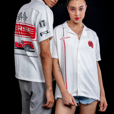REDLINE RUSH BOWLING SHIRT ( WHITE )