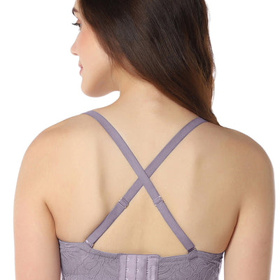 Elegance Padded Wired Multiway Balconette Bra  - Gray Ridge