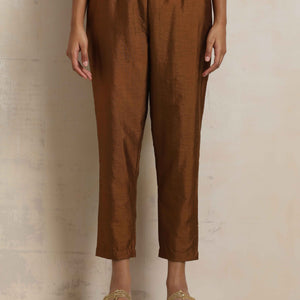 trueBrowns Brown Silk Co-ord Set
