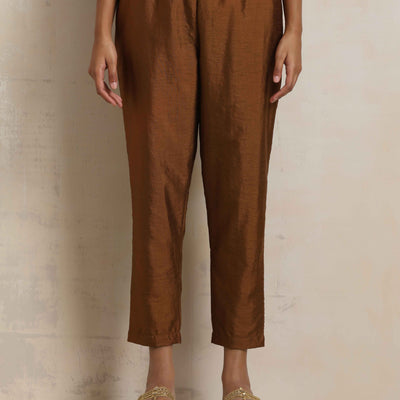 trueBrowns Brown Silk Co-ord Set