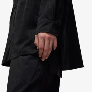 Y-3 | WASHED TWILL OVERSHIRT { BLACK