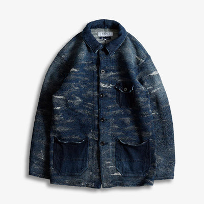 FDMTL | JACQUARD DENIM COVERALL 5YR WASH { INDIGO