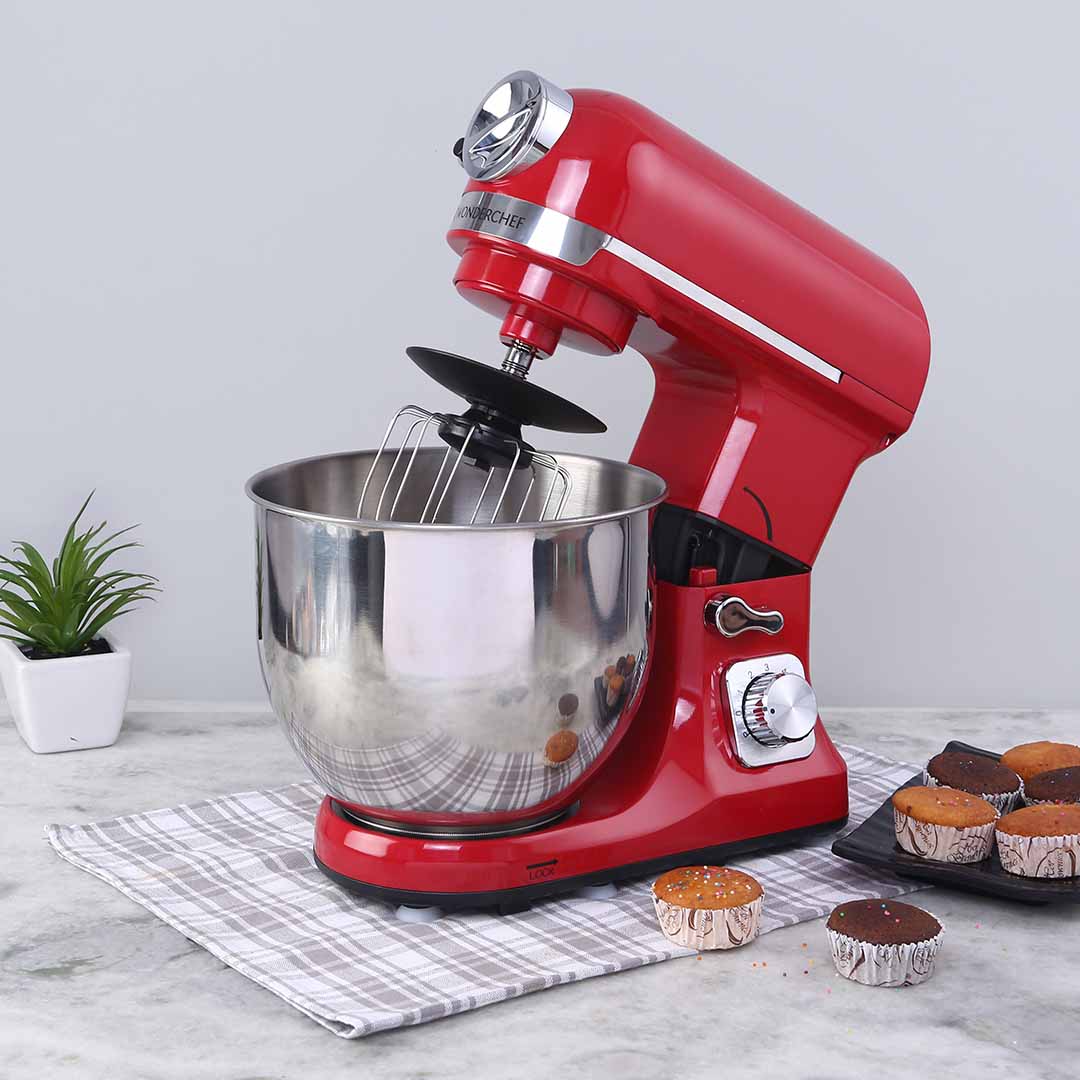 Crimson Edge Die-Cast Metal Stand Kitchen Mixer