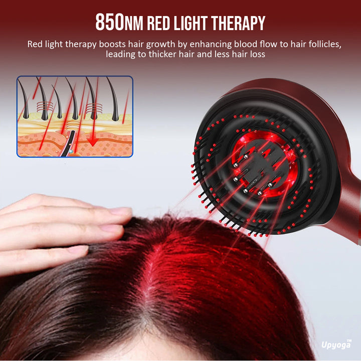 Upyogaa Trilogy Red Light Therapy Hair Scalp Massager & Oil Applicator Hair Rejuvenation Device | 1 Year Warranty