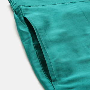 Regular Three-Quarter Sleeves Thread Work Kurta with Trousers