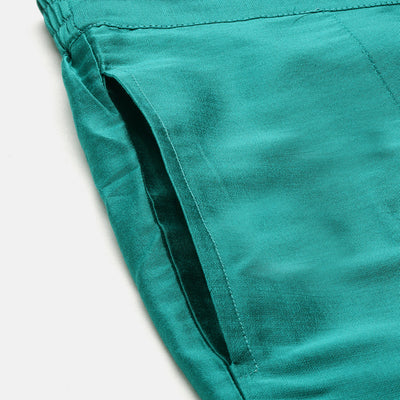 Regular Three-Quarter Sleeves Thread Work Kurta with Trousers