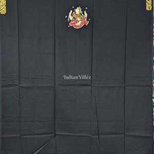 Black Nartaki Theme Pattachitra Kurti Cotton Dress Material