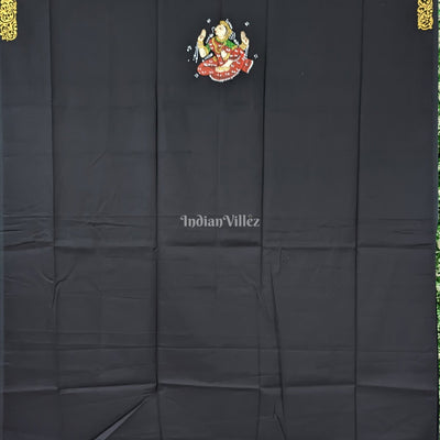 Black Nartaki Theme Pattachitra Kurti Cotton Dress Material