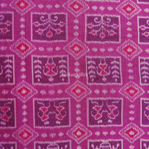 Deep Pink Tribal Theme Sambalpuri Ikat Cotton Fabric