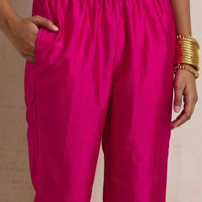 trueBrowns Pink Silk Co-ord Set