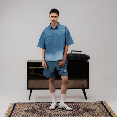 SUPERKICKS | PINSTRIPE SHORTS { BLUE