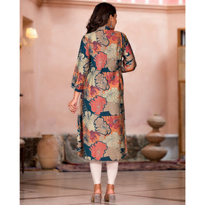 green-floral-printed-chanderi-silk-a-line-dress