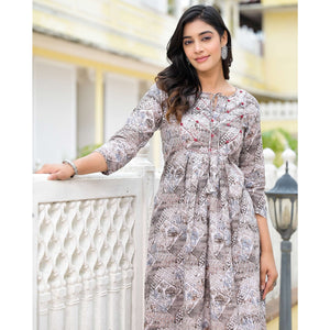 grey-floral-printed-pure-cotton-a-line-dress