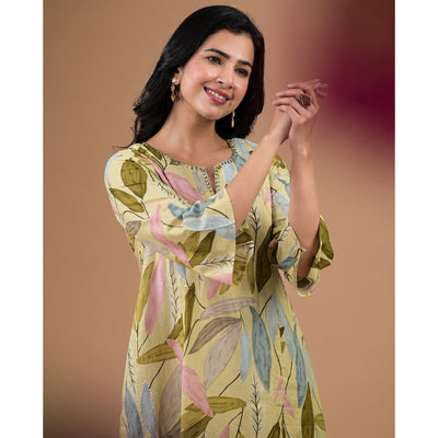 green-printed-pure-cotton-co-ord-set
