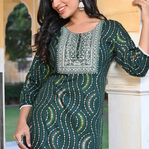 green-foil-printed-rayon-straight-kurti