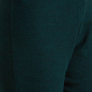 Dark Teal Floral Woolen Top Bottom Set