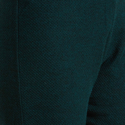 Dark Teal Floral Woolen Top Bottom Set